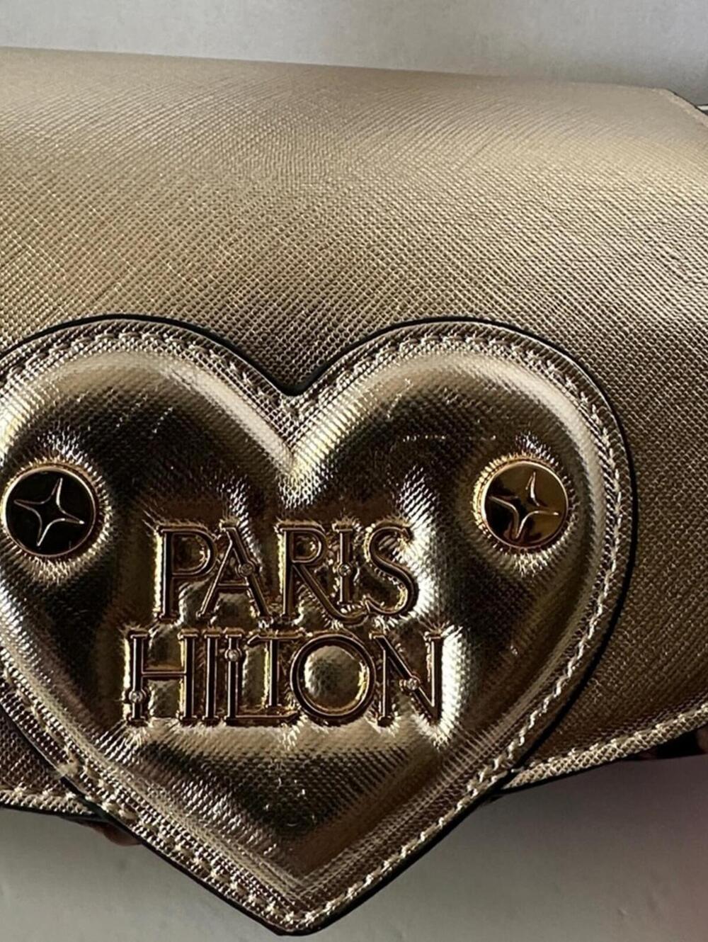Paris Hilton New With Tags Leopard Print Gold Heart Baguette Shoulder Bag - Picture 10 of 15